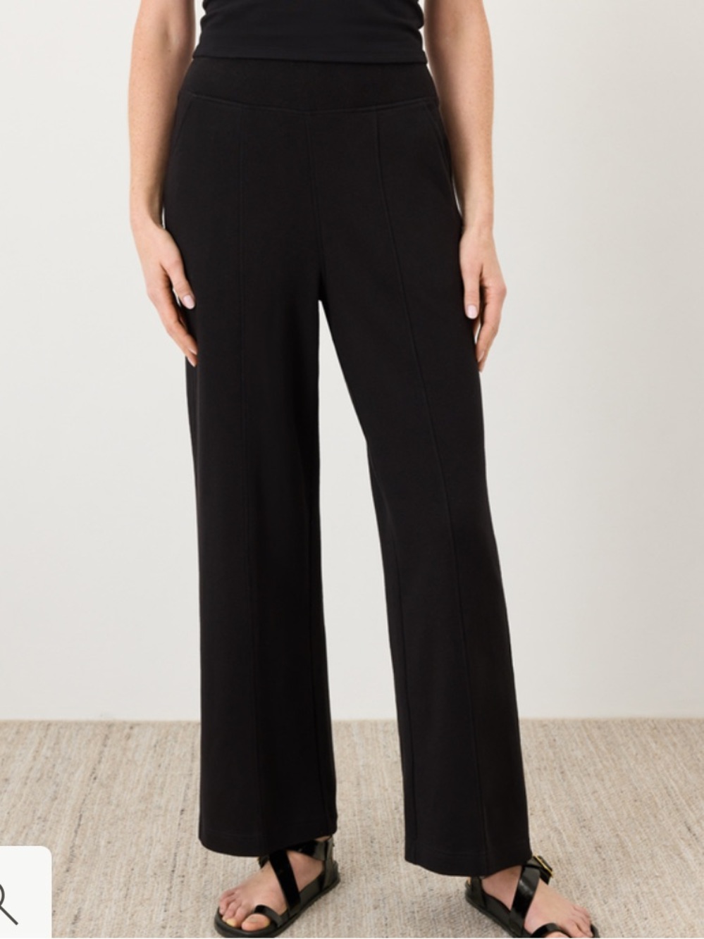 PACT Organic Airplane Pintuck Wide Leg Pant in Black Size XL